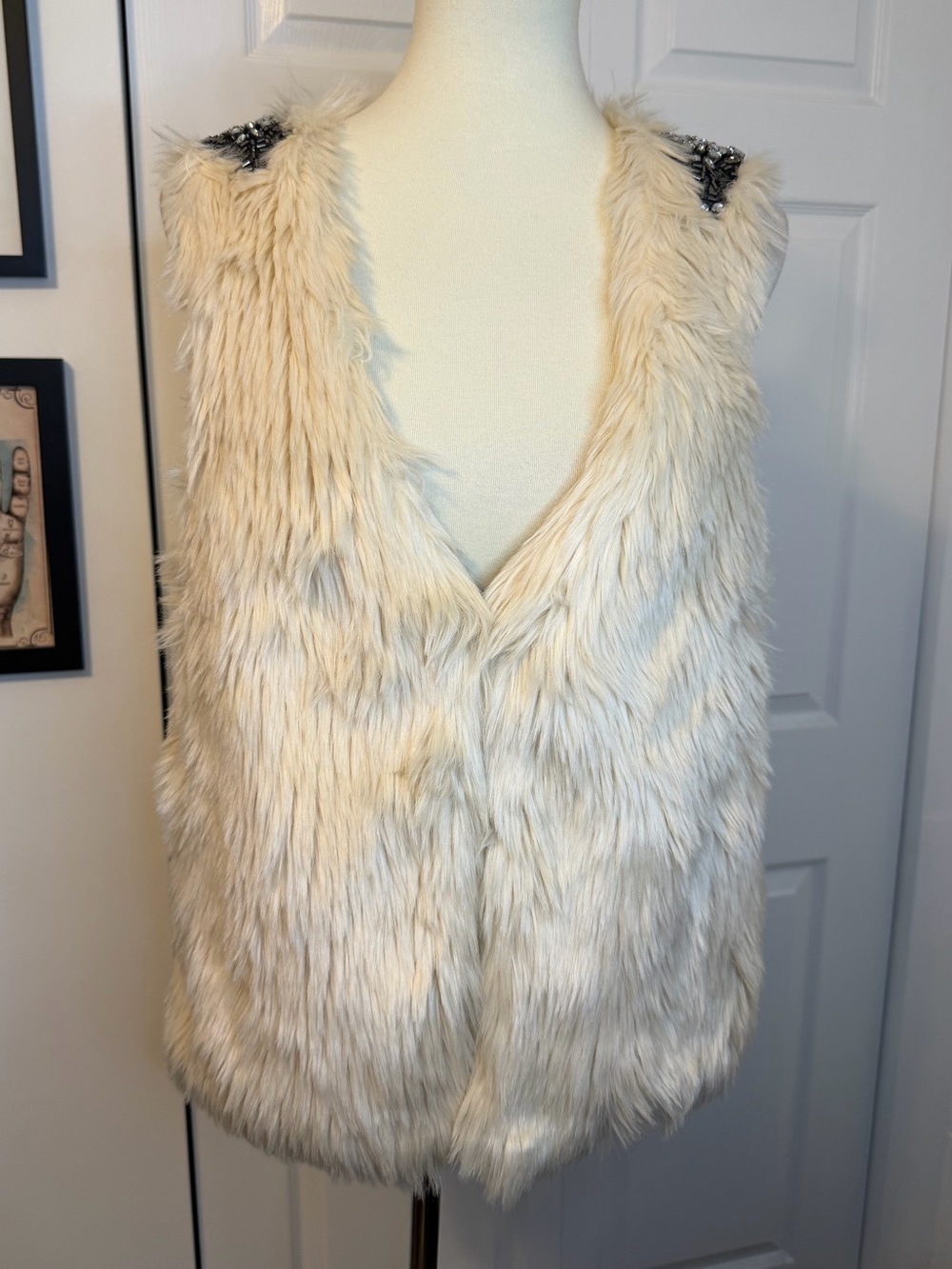 Almost Famous Love Tree Furry Hippie Disco Vest